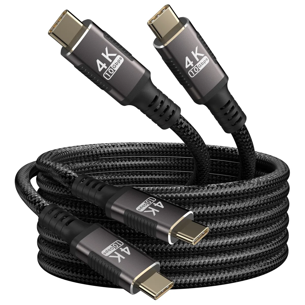 Vszerda Vszerda USB C Cable 6.6ft 2-Pack 10Gbps 100W Thunderbolt 3 4K@60Hz Nylon Braided — product photo