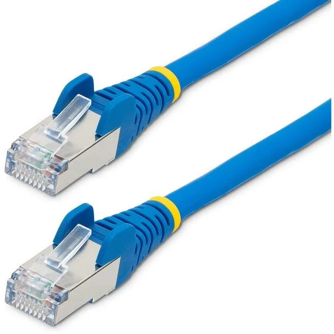 Blue 20ft Cat6a shielded Ethernet cable with snagless RJ45 connectors