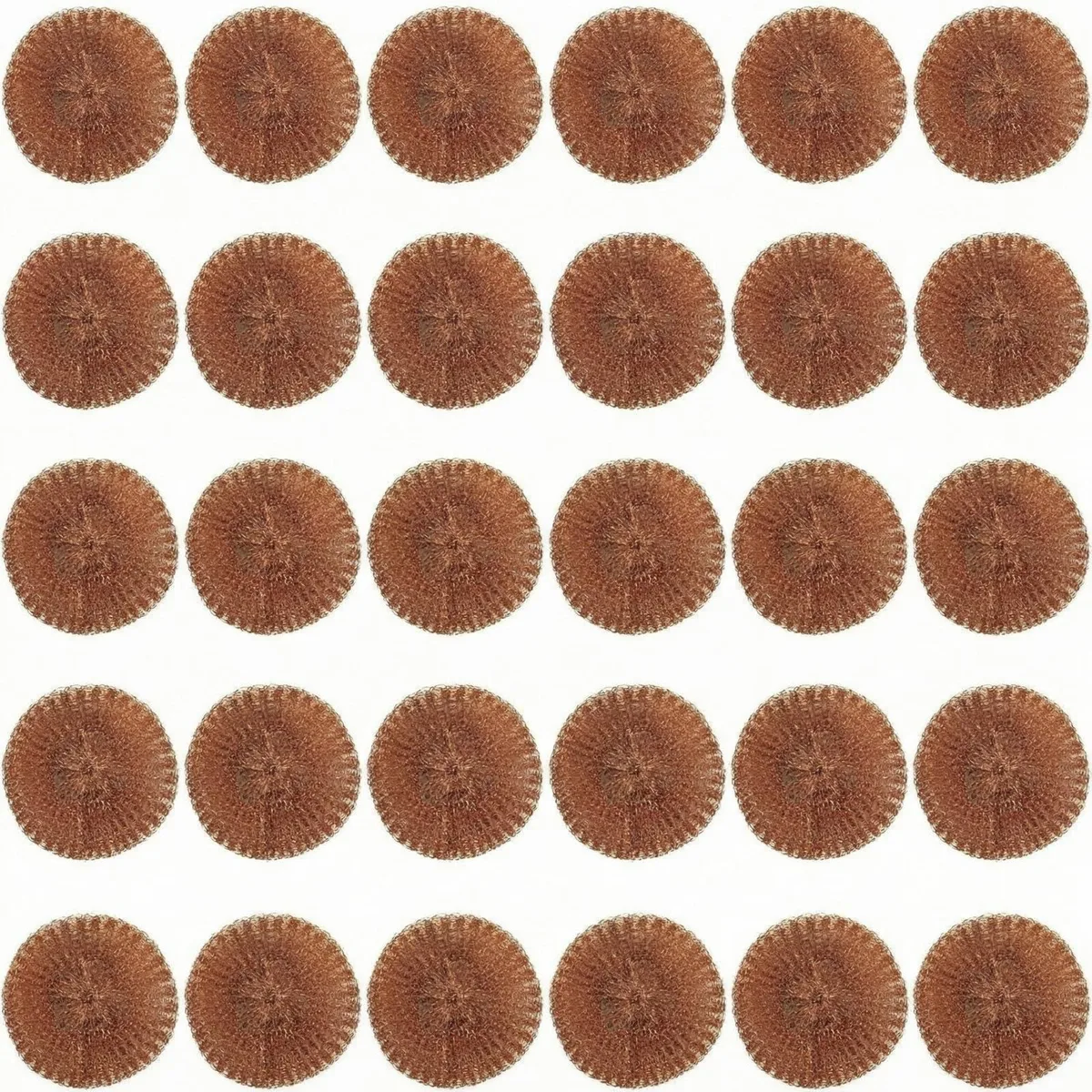 Box of 30 red copper-coated scouring pads, each 3.15 inches