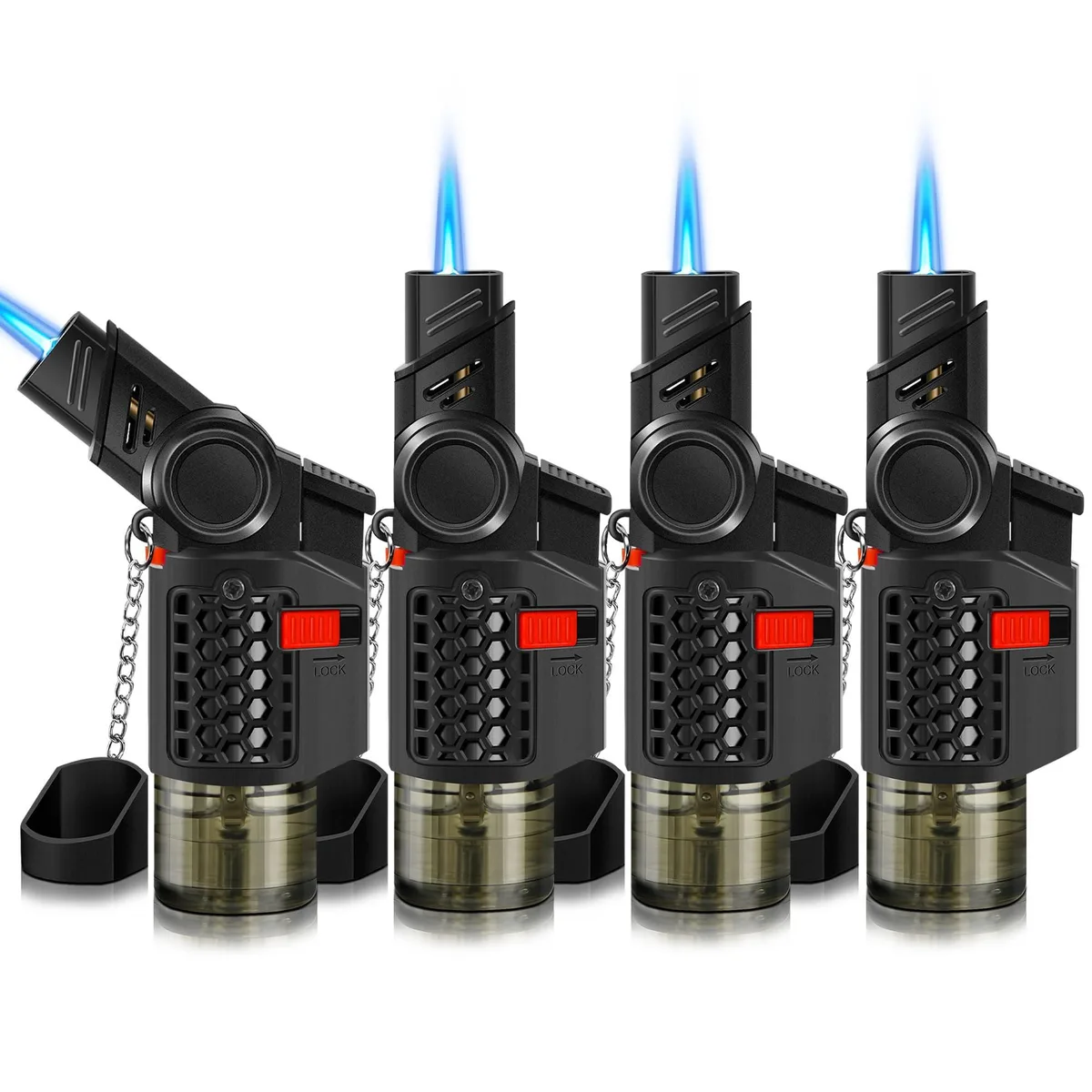  Healthy Living WB151-Black 4 Pack Torch Lighters 30° 45° Rotatable Jet Flame Grill Accessory — product photo