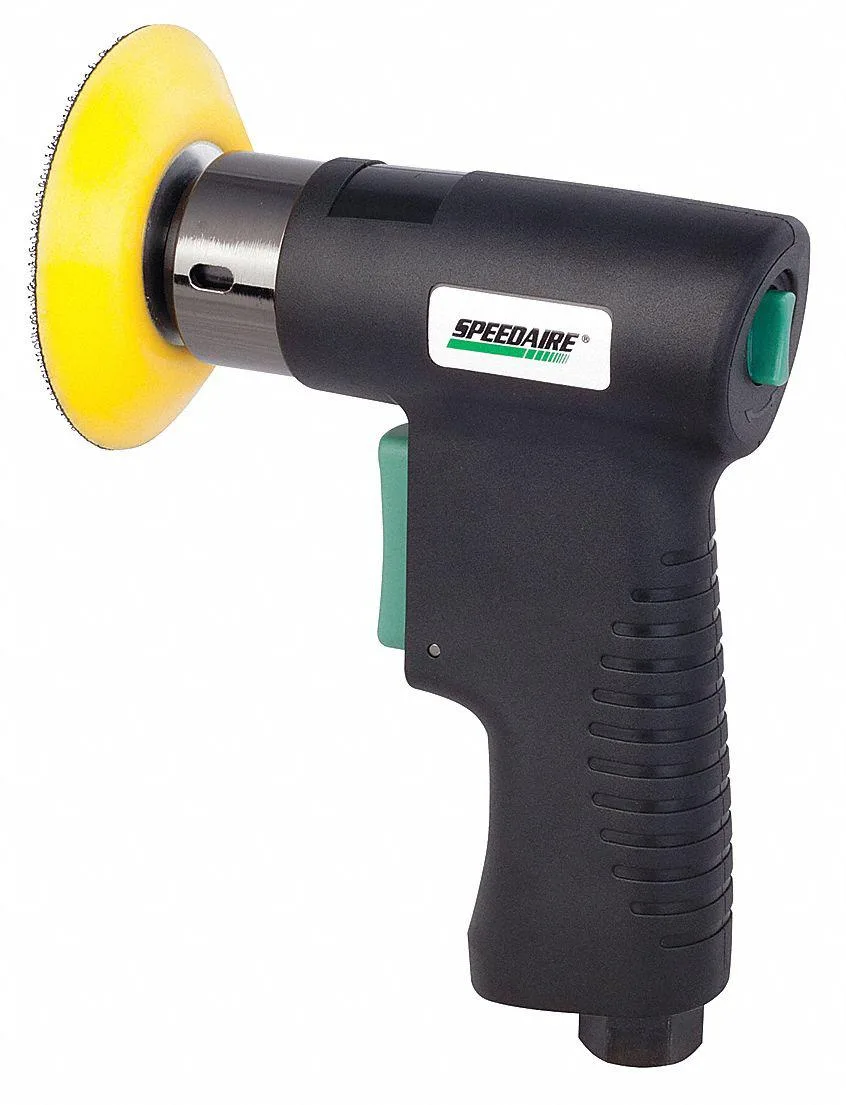 Black pistol-grip orbital sander with 3-inch pad