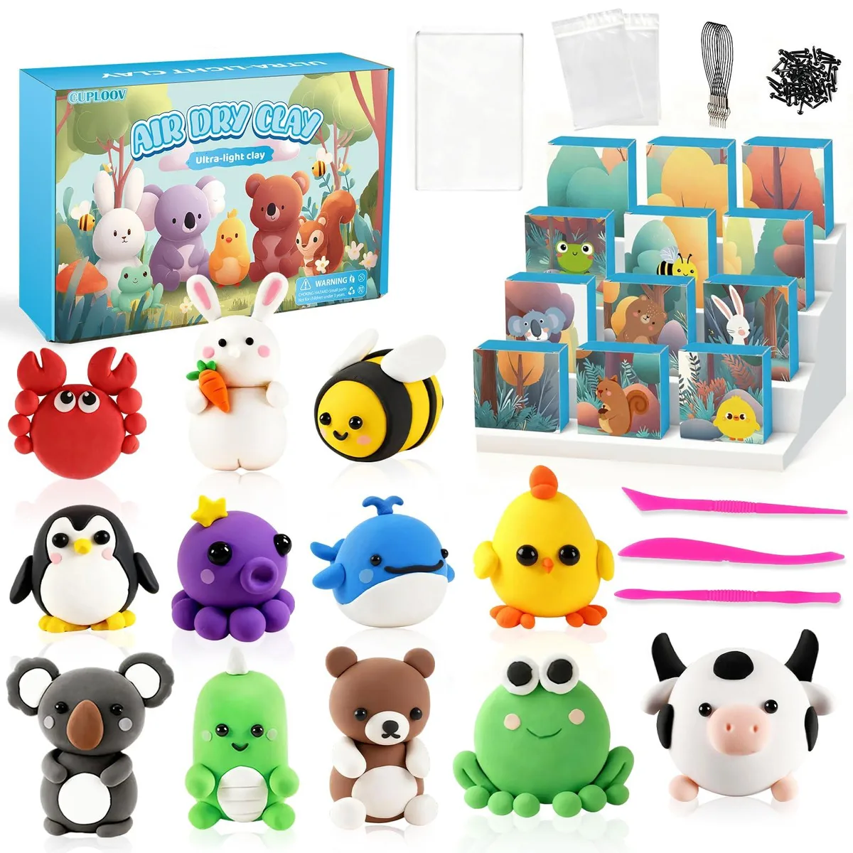 Avery Animal Clay Kit — 12 packs, 15 bags, tools, board, 45 accessories — product photo