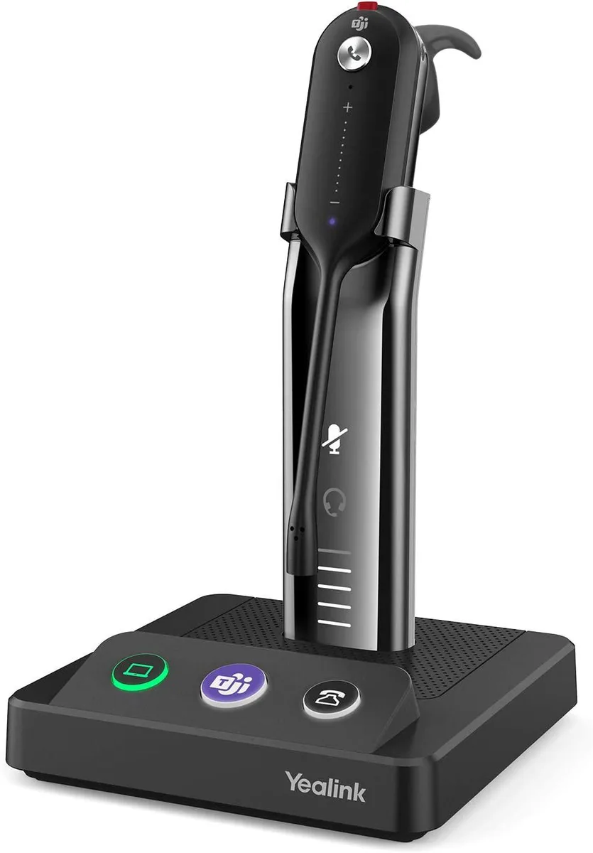 Yealink WH63 monaural DECT wireless headset with base station
