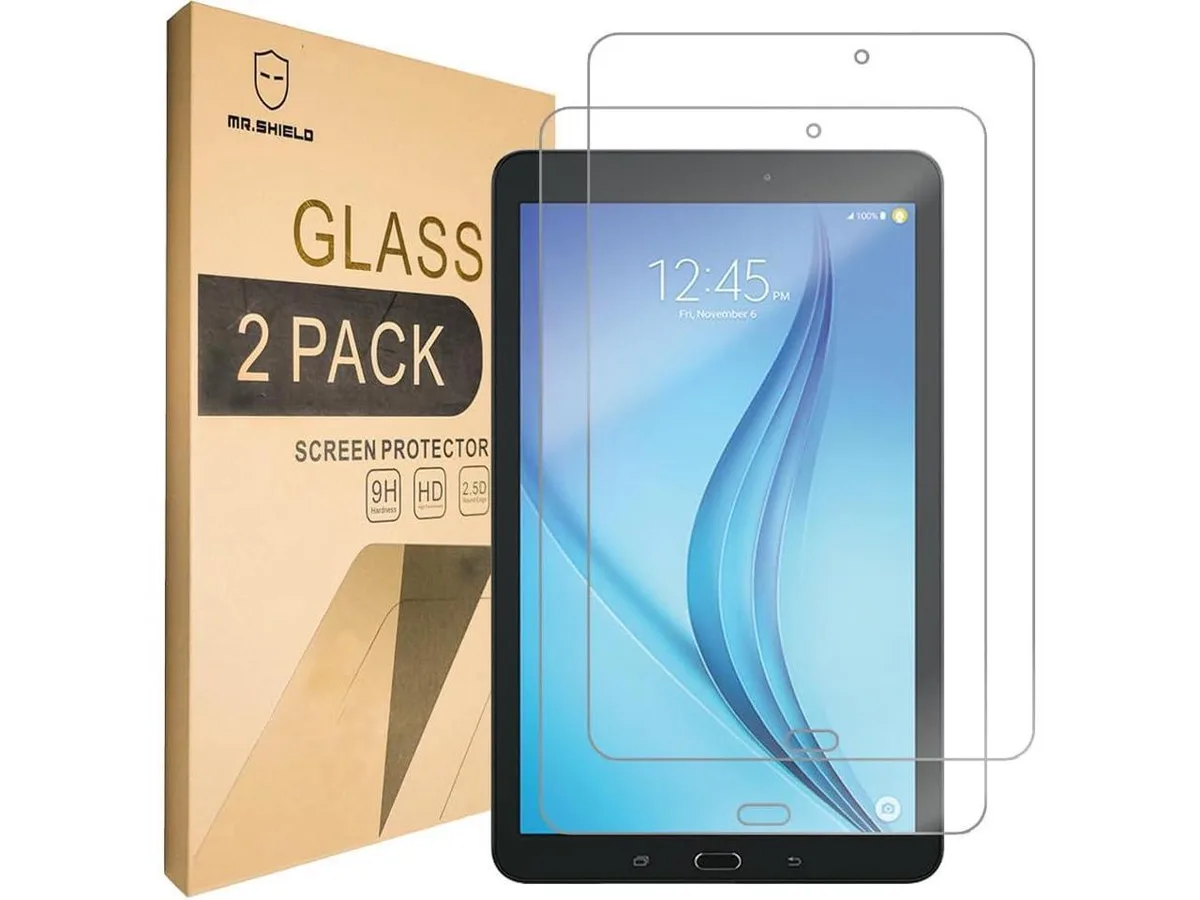 Two clear tempered glass screen protectors for Samsung Galaxy Tab E 8.0 2016