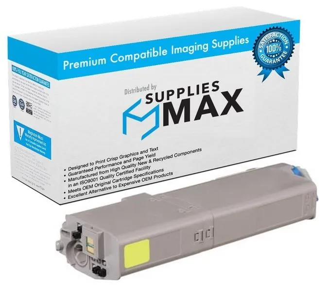 SuppliesMax SuppliesMax Yellow High Yield Toner Cartridge 6000 Pages for Okidata 46490601 — product photo