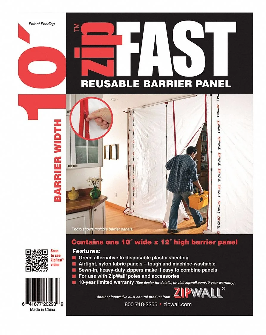 Zipwall ZIPWALL ZF10 Barrier Panel 10ft x 12ft White — product photo