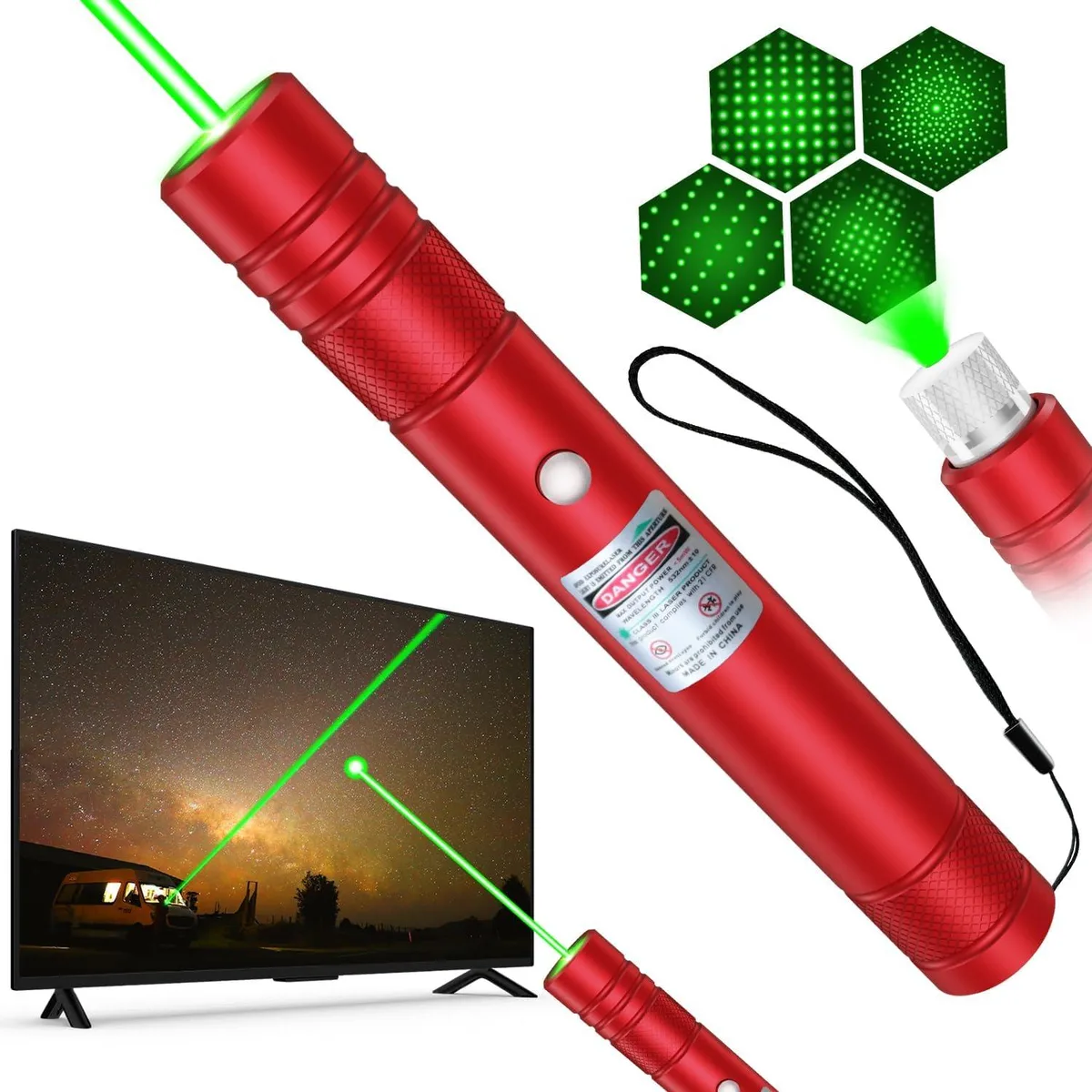 KEHIPI KEHIPI Rechargeable Green Laser Pointer 5000 ft Range Red — product photo