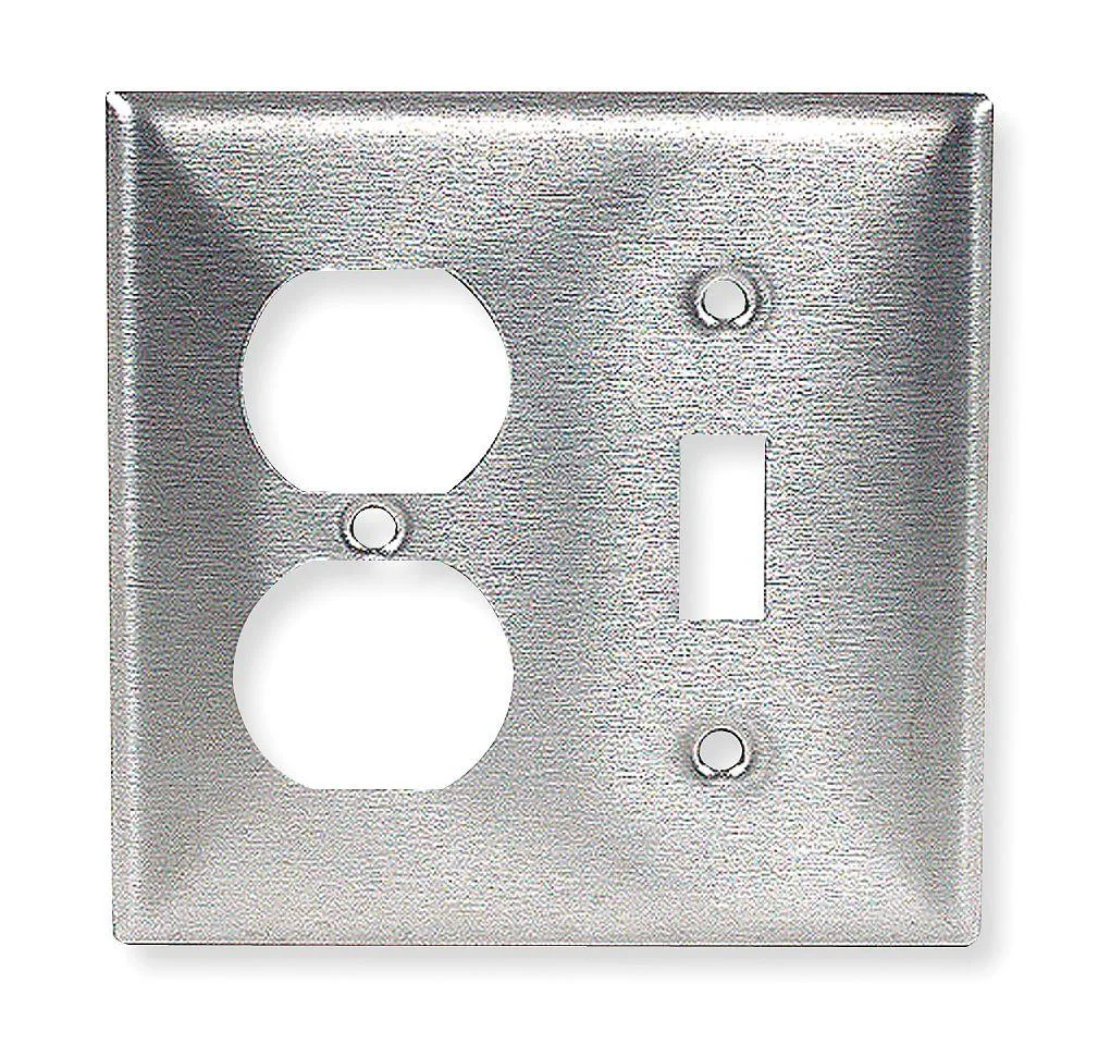 Hubbell Incorporated Hubbell Incorporated SS18 Switch Plate 1-Toggle 1-Duplex Stainless Steel — product photo