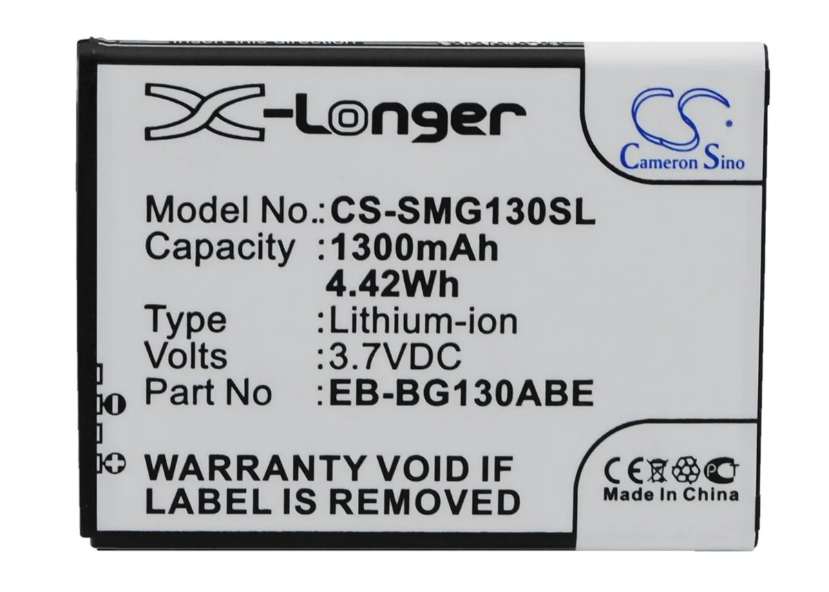 Cameron &amp; Co Cameron &amp; Co DS-CS-SMG130SL cell phone battery 3.7V 1300mAh 4.81Wh — product photo