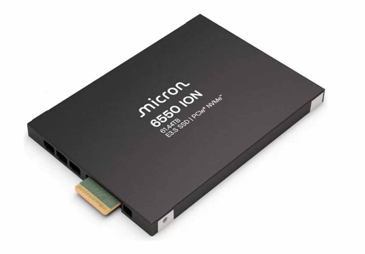 Micron Micron 6550 ION 30.70TB E3.S NVMe 5.0 enterprise SSD MTFDLBQ30T7THL-1BK1DFCYYR — product photo