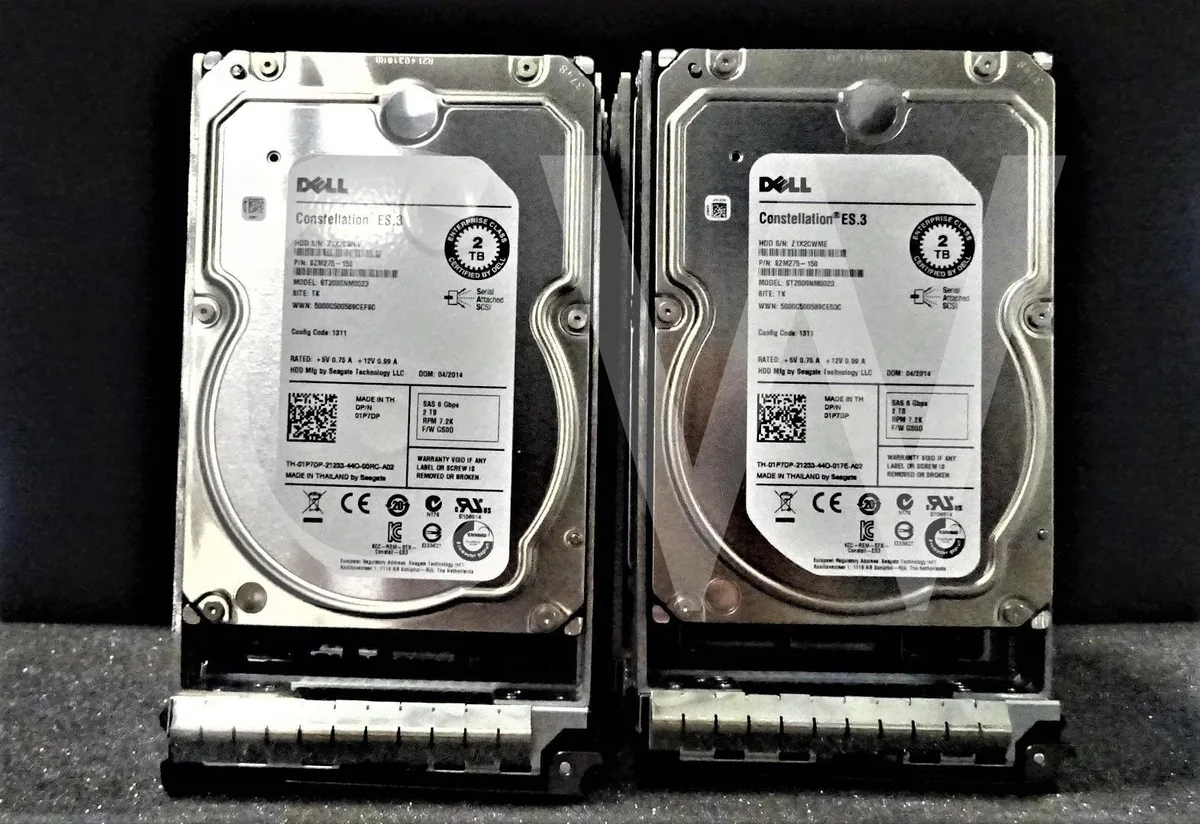 DELL DELL Constellation ES.3 1P7DP ST2000NM0023 2TB 7200RPM 6Gbps 3.5" SAS 128MB internal hard drive — product photo