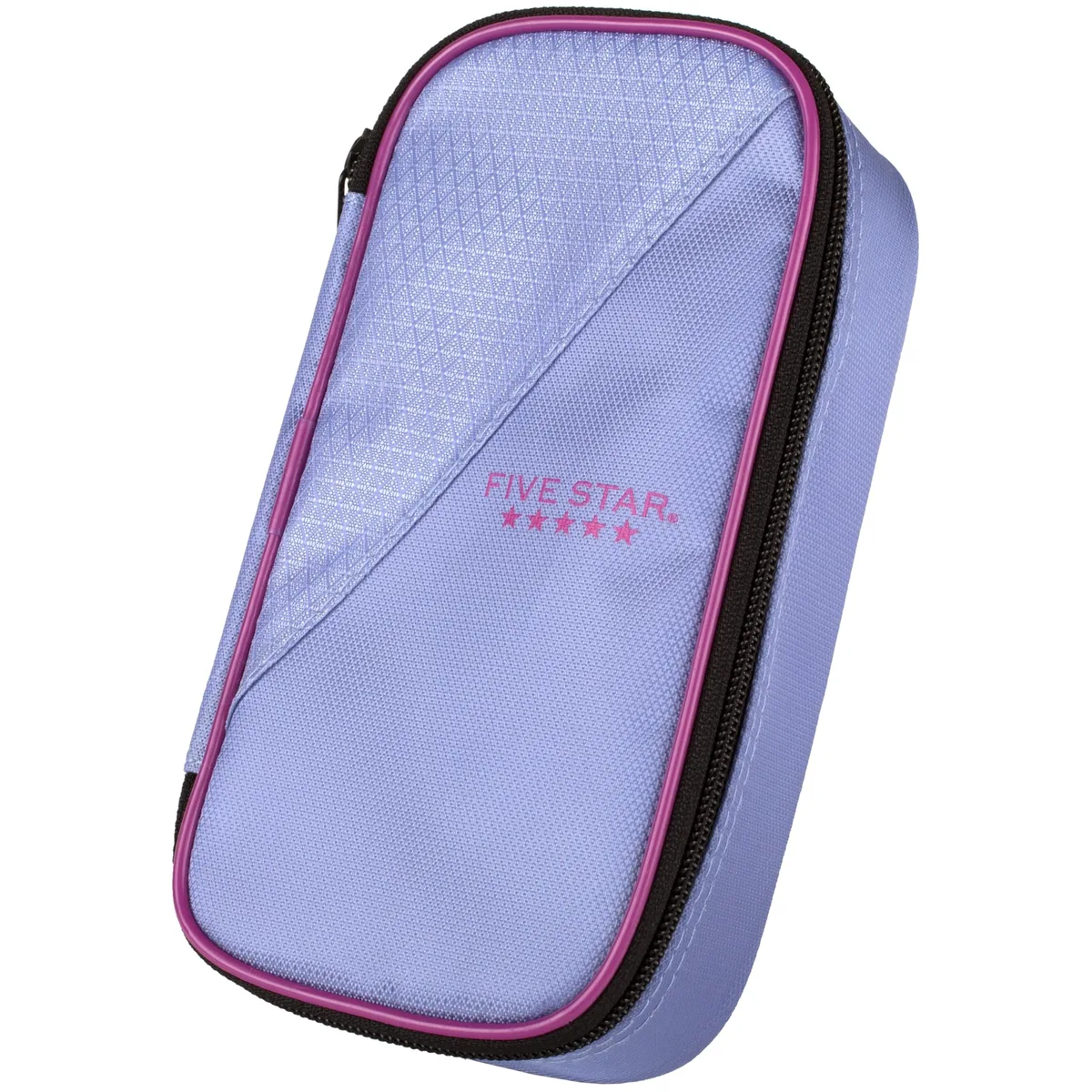 Beige rectangular zippered pouch with mesh pocket visible inside, 8.5 by 4.5 by 2.4 inches
