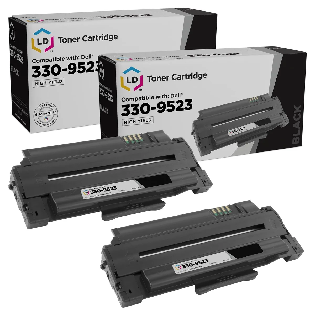 LD Products LD Products Compatible Toner Cartridge for Dell 330-9523 7H53W High Yield Black 2-Pack — product photo