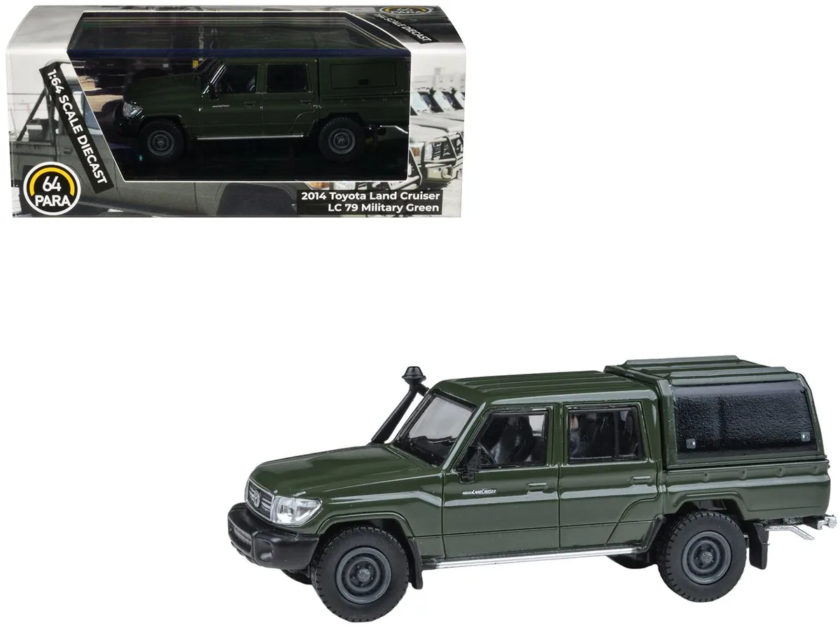Paragon Paragon 2014 Toyota Land Cruiser LC 79 Camper Shell Military Green 1/64 Diecast Hobby Collectible — product photo