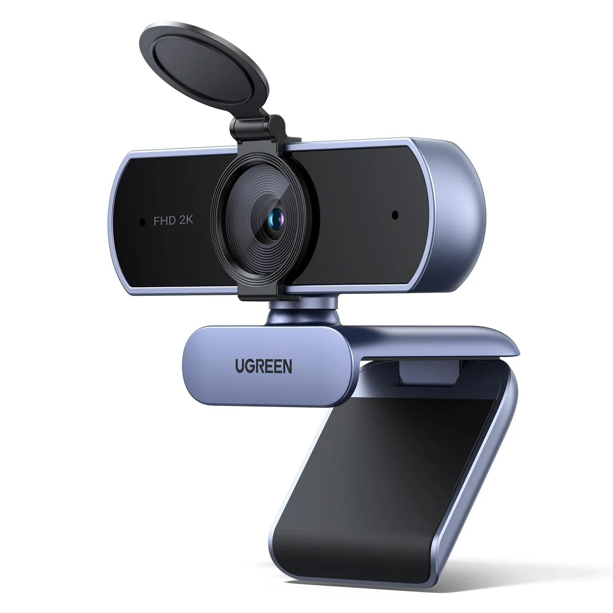  UGREEN 25442 2K Webcam Grey USB Auto Focus Privacy Cover Dual Mics — product photo