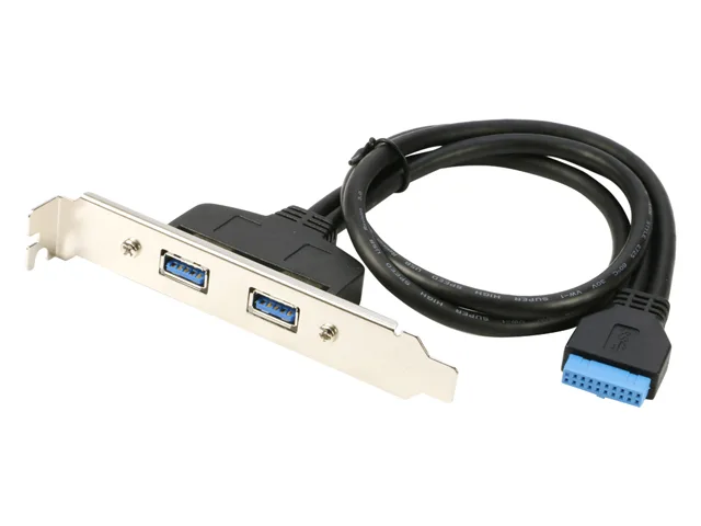 RIITOP RIITOP 20PTPCI-BK USB 3.0 20-Pin to 2-Port Bracket Cable 1.5 ft — product photo