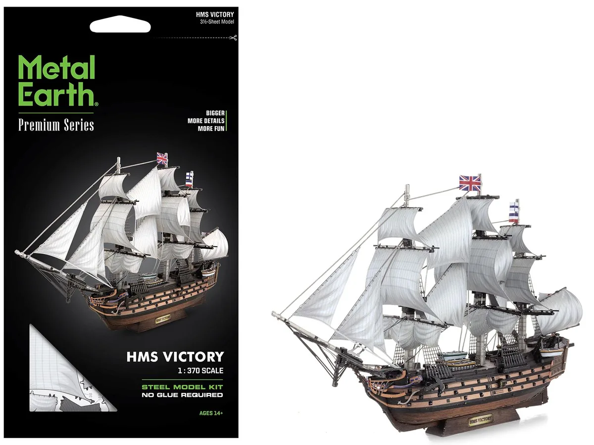 Metal Earth Metal Earth HMS Victory British Navy Ship Challenging Difficulty Steel Model Kit hobby collectible — product photo