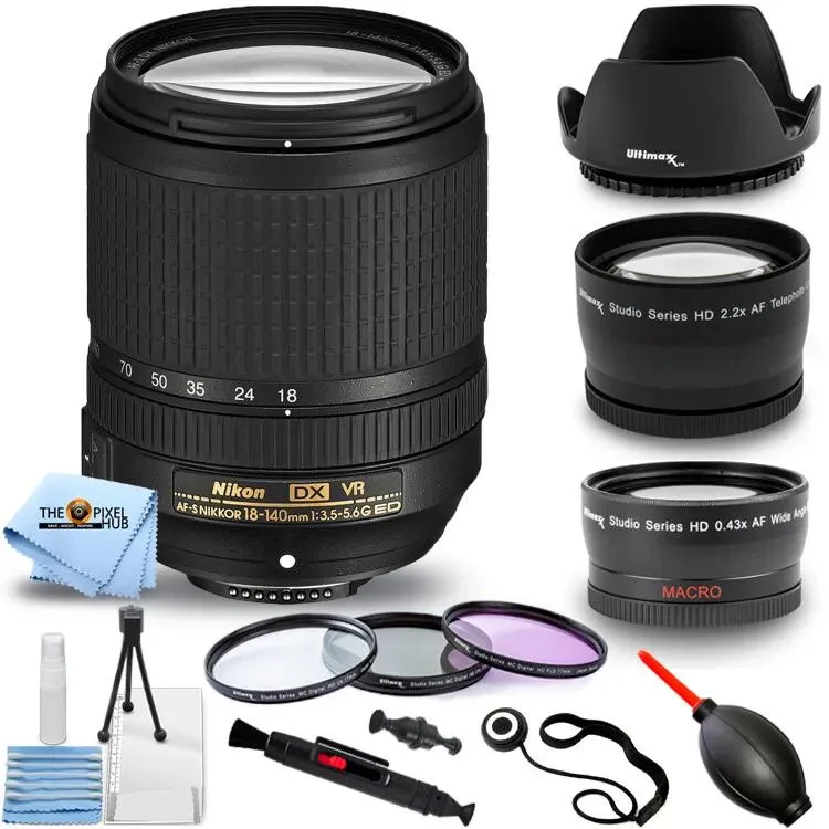 Nikon Global Nikon AF-S DX NIKKOR 18-140mm f/3.5-5.6G ED VR Lens 2213 + Filter Kit — product photo