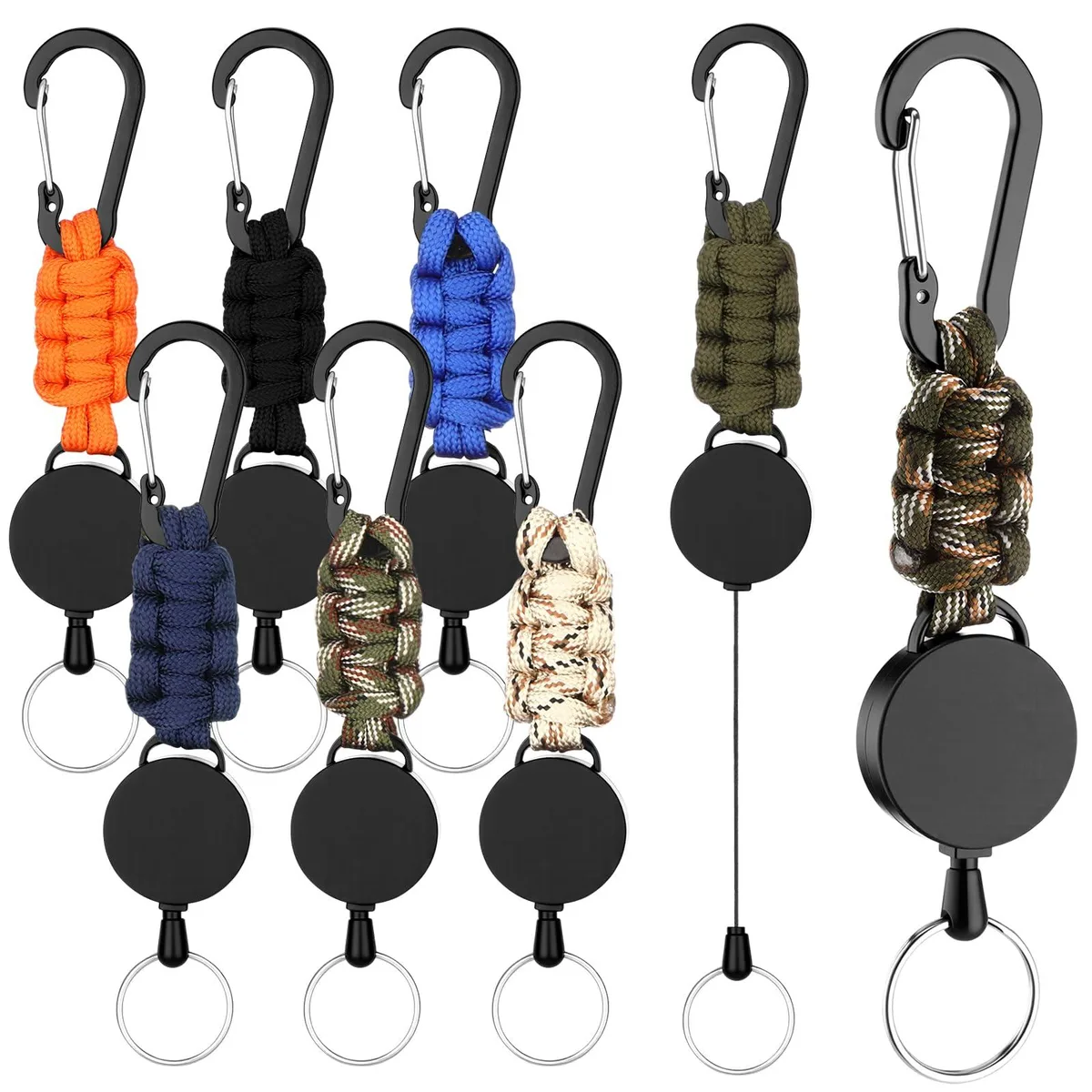  AmazingSpark HOS-AmazingSpark-0545 8-pack retractable keyholder 23.6" cord — product photo