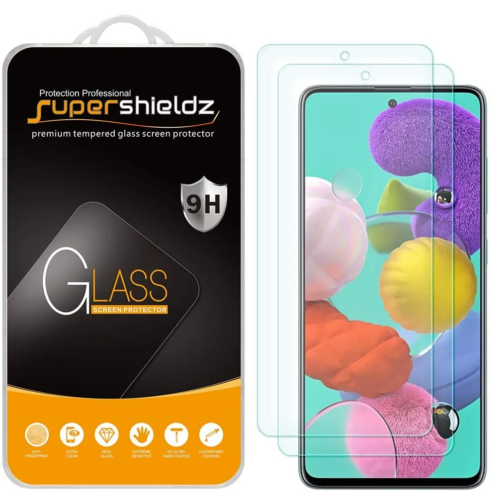 Supershieldz Tempered Glass Screen Protector for Samsung Galaxy A51/A52/A53 5G, 2-Pack, 9H, 6.5 — product photo