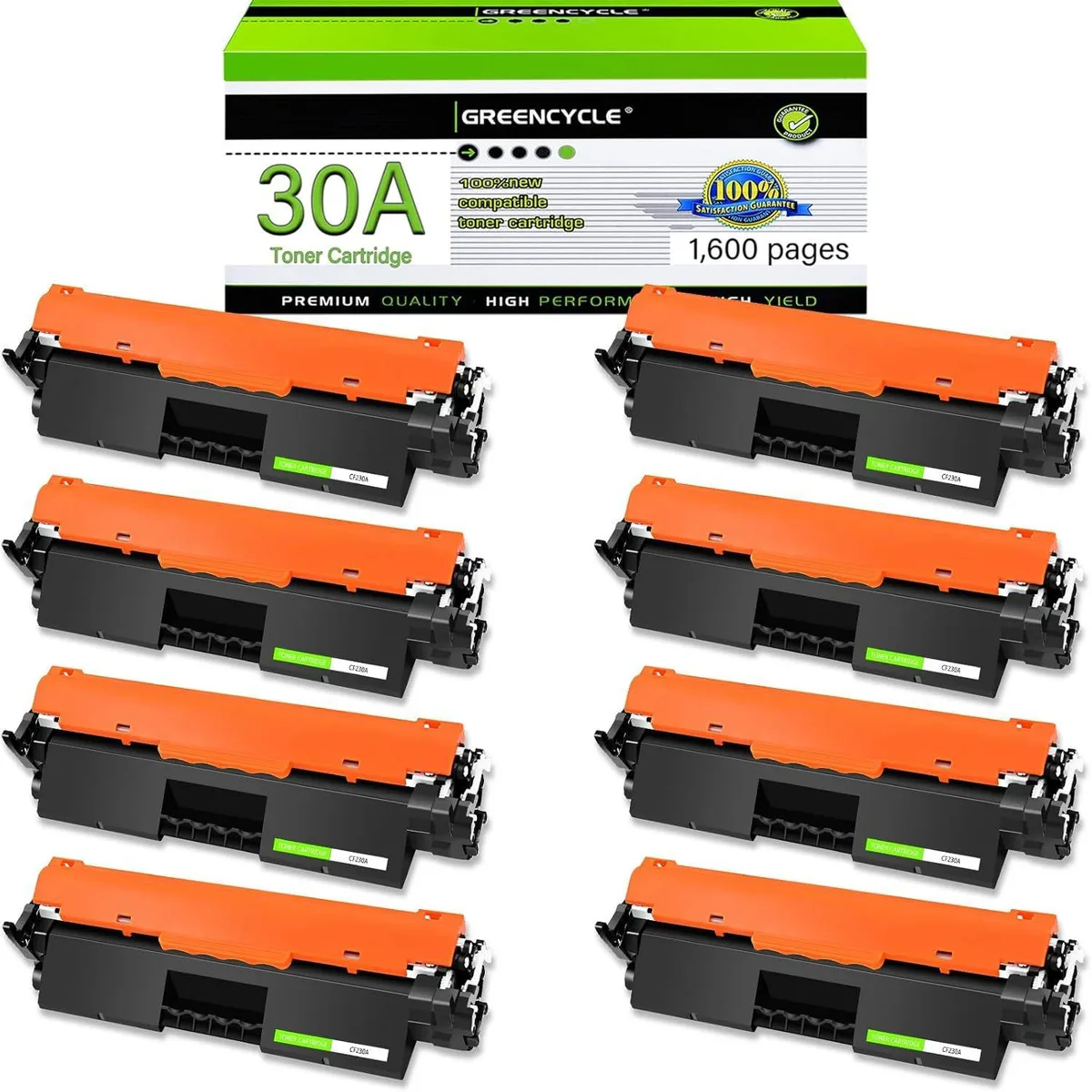 GREENCYCLE GREENCYCLE 30A Compatible Toner Cartridge 8 Pack Black 1600 pages — product photo