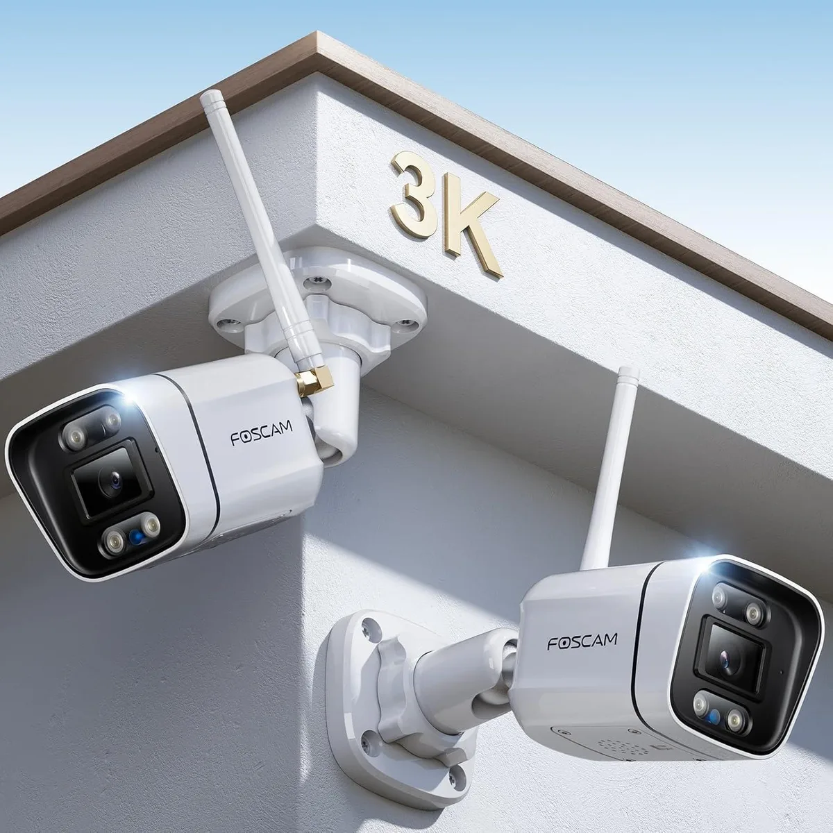 WUQ WUQ 3K 5MP Wireless Outdoor Camera 5GHz 2.4GHz WiFi 5 120° FoV 66FT Color Night Vision 120dB Siren IP66 — product photo