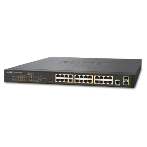 PLANET PLANET GS-4210-24P2S 24-port 10/100/1000T PoE+ 2-port SFP managed network switch — product photo
