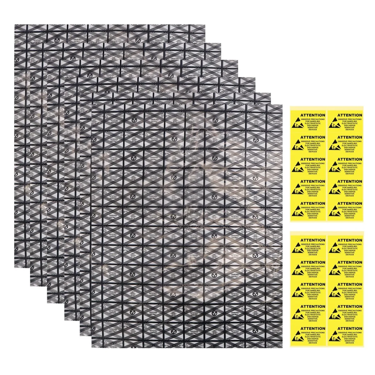 Twenty black semi-transparent anti-static bags, 12 by 16 inches, 4.6 mil thick
