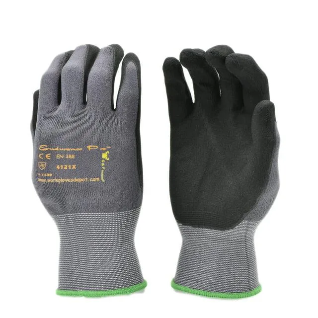 G &amp; F Products G &amp; F Products 1529L-12 Knit Nylon Gloves Micro Foam Nitrile Grip 12 Pack Large — product photo