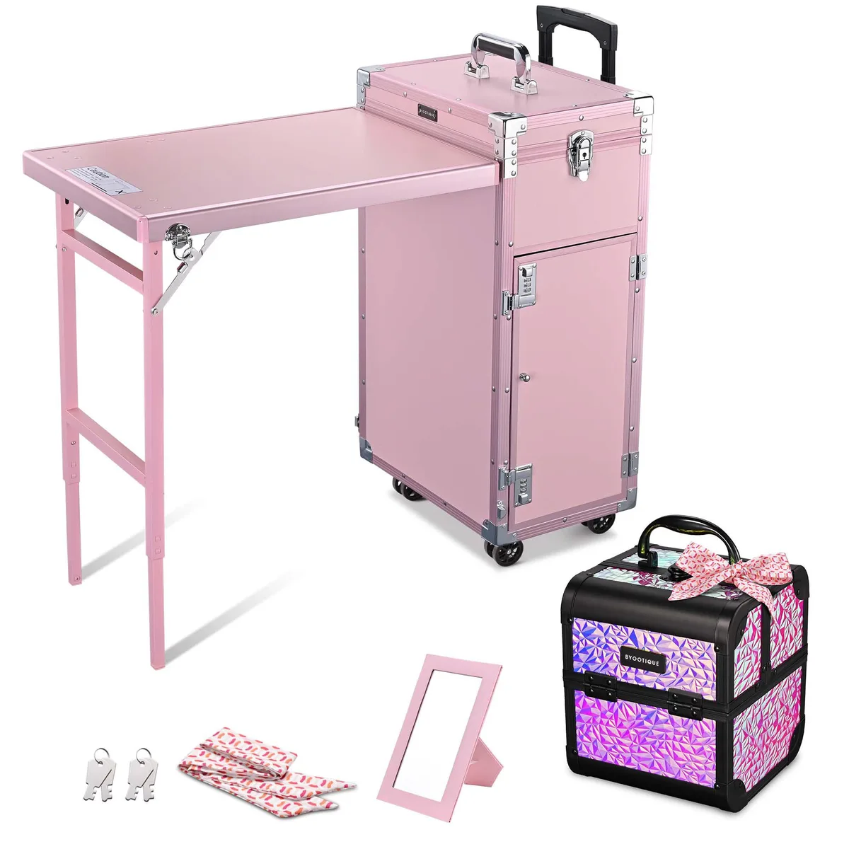 Byootique Byootique 12MKCSET-2728-070515 rolling nail table kit luggage — product photo