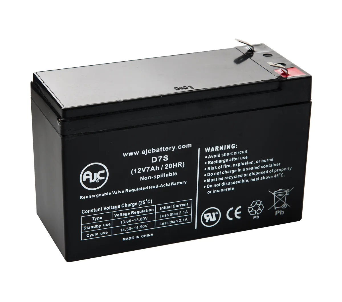 AJC Battery AJC Battery AJC-D7S-I-0-172059 12V 7Ah UPS Replacement Battery — product photo