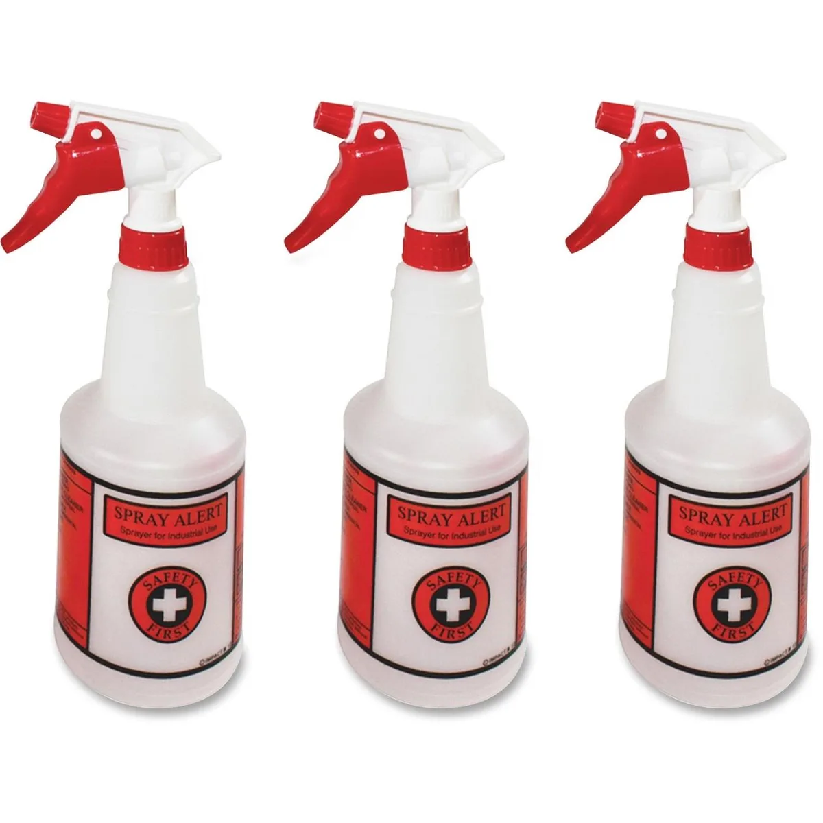 Three translucent 24 fl oz spray bottles with triggers