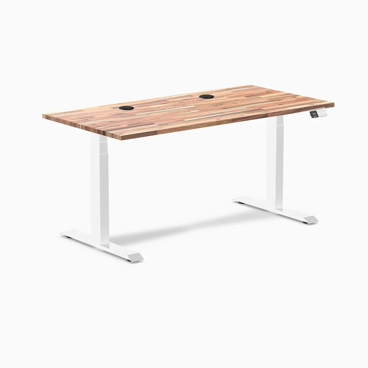 Desky Desky Dual Softwood Sit Stand Desk Acacia 60 x 30 inches White — product photo