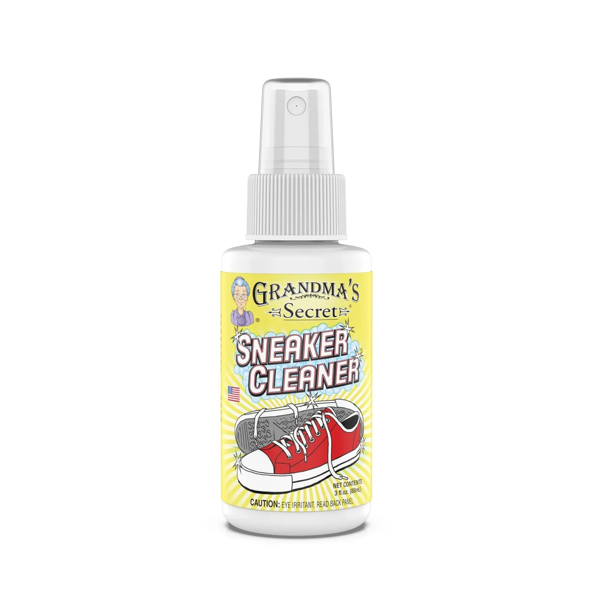 Yellow 3.00 fl oz spray bottle of sneaker cleaner