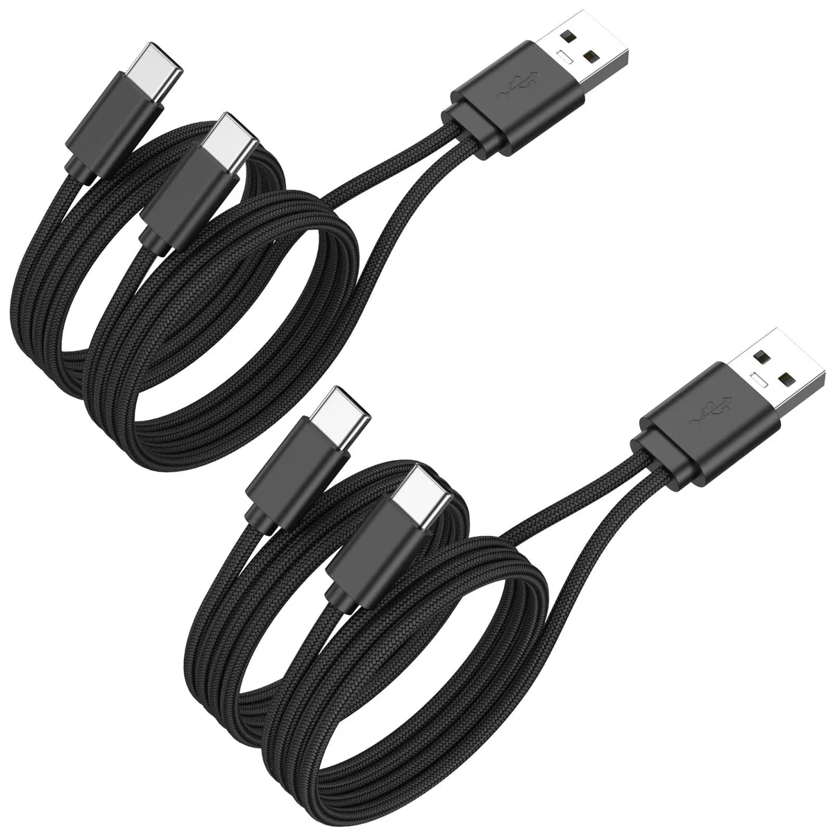 No Sew No Sew 2-pack USB-A to dual USB-C power splitter cords 0.5 m 10 W charging only — product photo