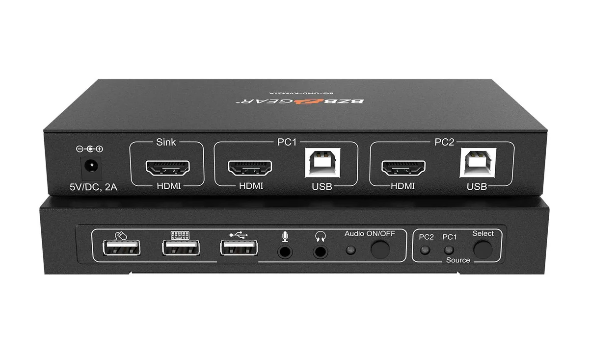 BZBGEAR BZBGEAR BG-UHD-KVM21A 2x1 4K@30Hz KVM Switch Audio — product photo