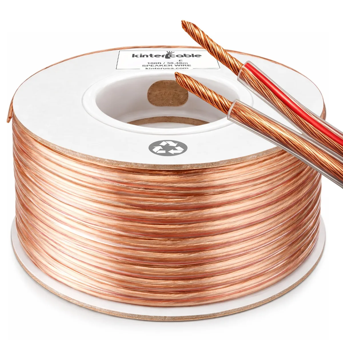  Kinter KWIRE14 14-Gauge Speaker Wire 100ft Red 117 Strand CCA — product photo
