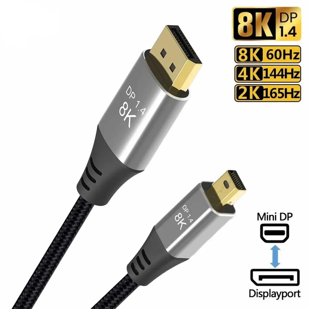 HANNORD HANNORD Mini DP to DisplayPort Cable DP1.4 8K 60Hz 4K 144Hz 10 ft — product photo