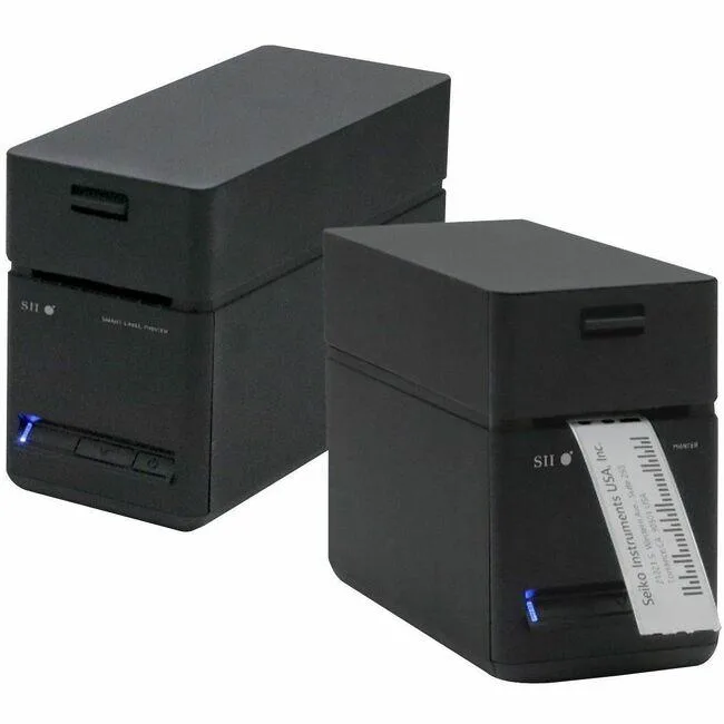 Compact white desktop receipt printer with top paper feed