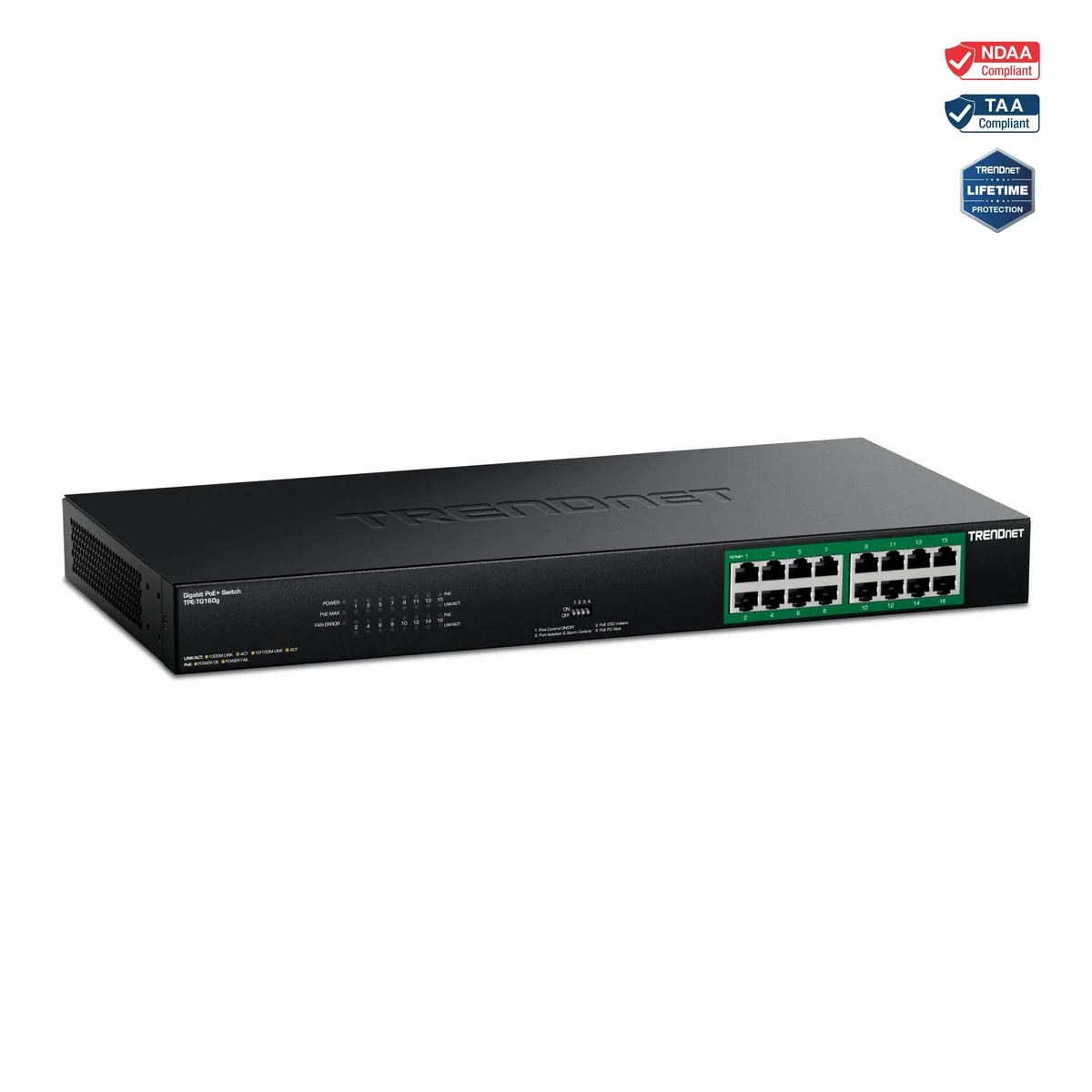 TRENDnet TRENDnet TPE-TG160g 16-Port Gigabit PoE+ Switch 246W — product photo