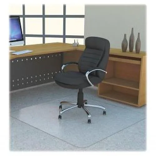 Transparent rectangular polycarbonate chairmat 36 by 48 inches with studded grip