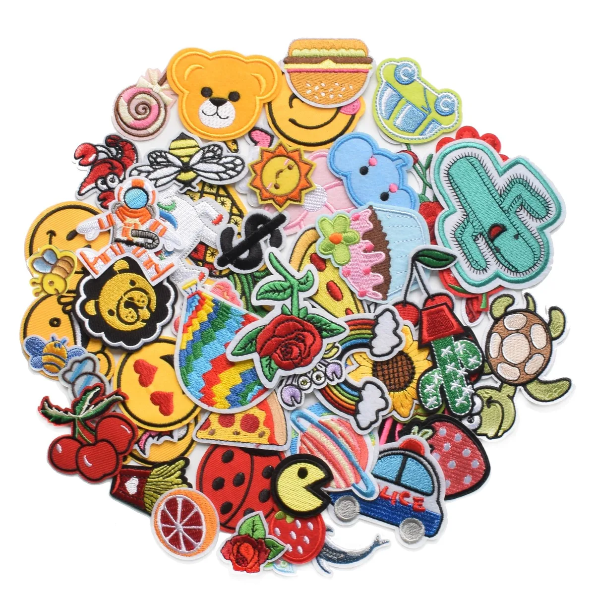Harsgs Assorted 60pcs Random Vintage Cotton Iron-on Patches — product photo