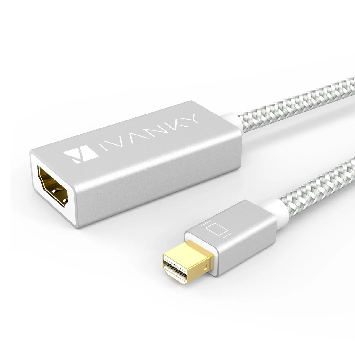 ivanky ivanky VBL03 Mini DisplayPort to HDMI audio video converter Silver 4K@30Hz Thunderbolt 1&amp;2 — product photo