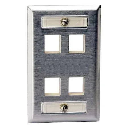 Hubbell Incorporated Hubbell Incorporated SSFL14 4-Port Gray Wall Plate — product photo