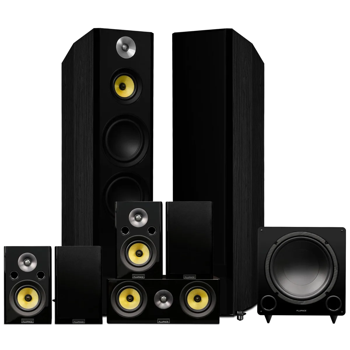 Fluance Fluance HF71BR 7.1 Home Theater Speaker System Black Ash — product photo