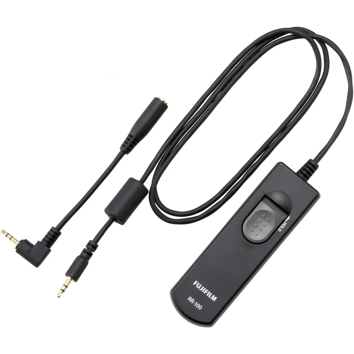 Small black wired remote with 2.5mm jack and lockable shutter button