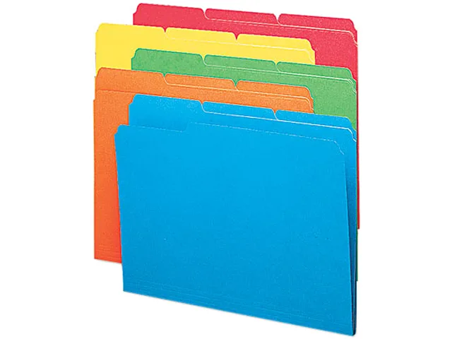 Smead Smead 11943 File Folders, 1/3 Cut Top Tab, Letter, Assorted, 100/Box — zdjęcie produktu