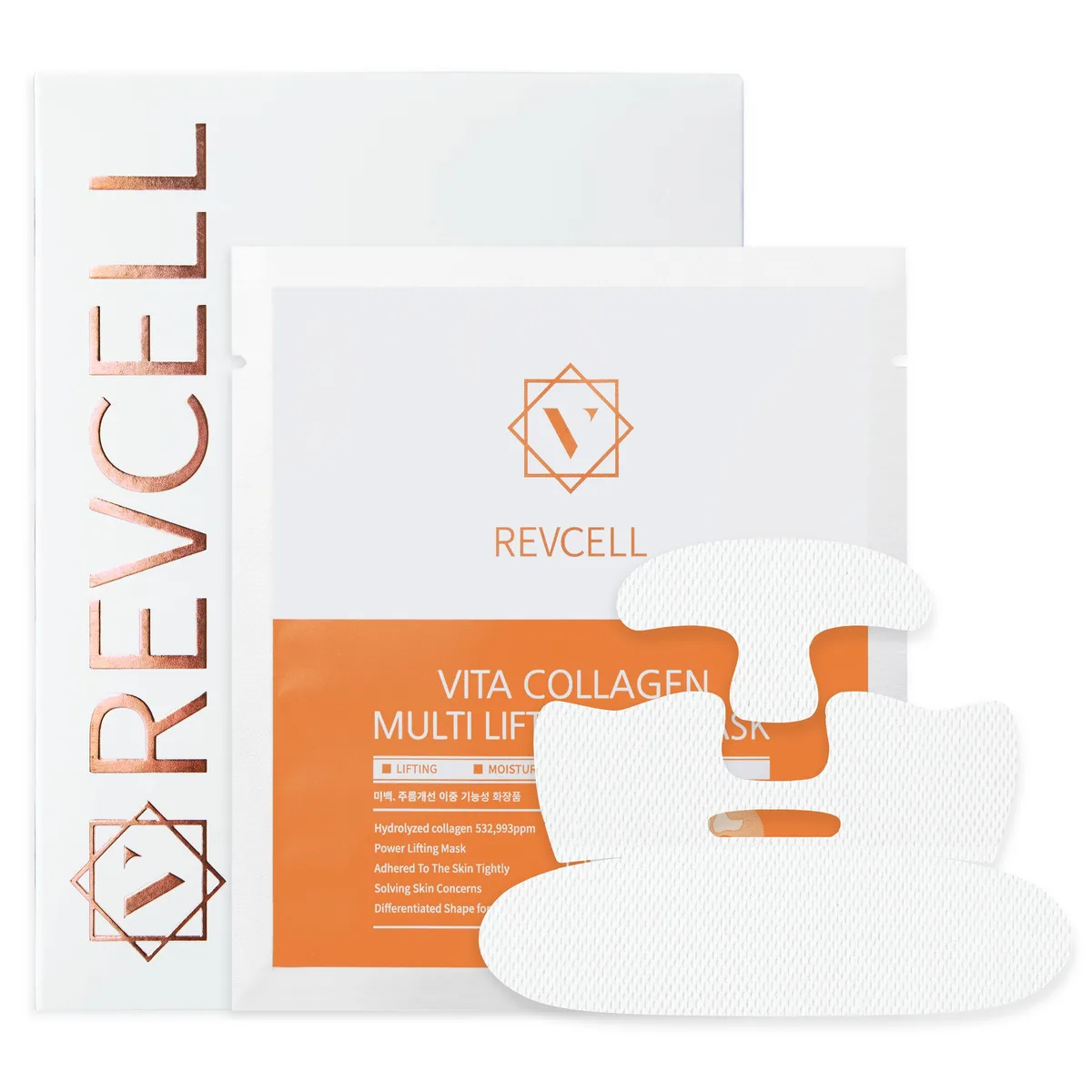 Hitrons Solutions Hitrons Solutions Revcell Vita Collagen Full Face Lifting Mask 5 sheets 95g White — product photo