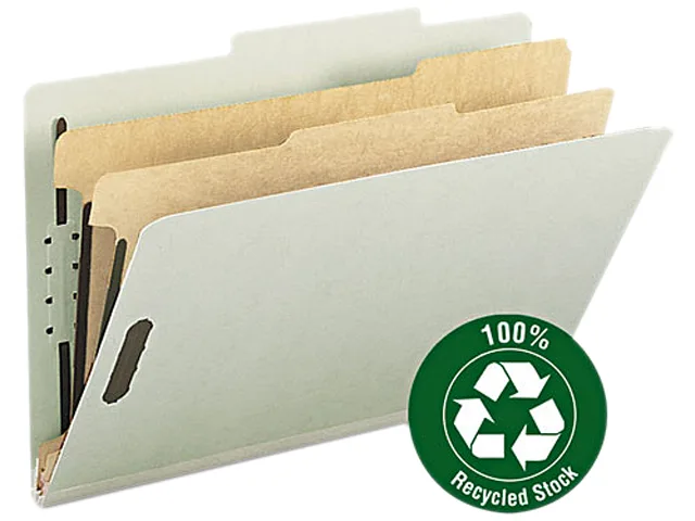 Smead Smead 19022 Gray/Green Recycled Pressboard Classification File Folder 10 Pack — product photo