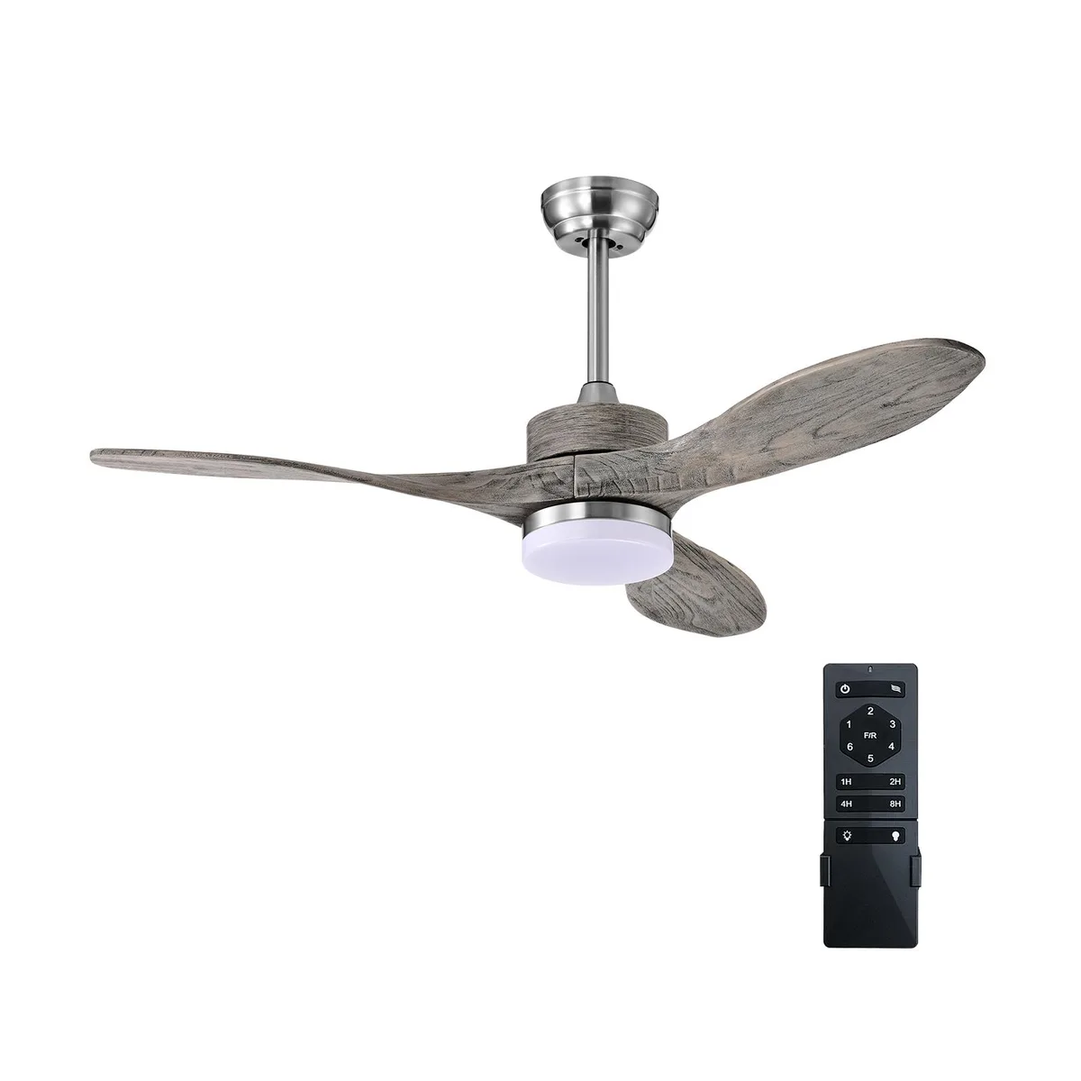 SlickBlue SlickBlue 48 Inch Wood Ceiling Fan Nickel 6 Speed — product photo